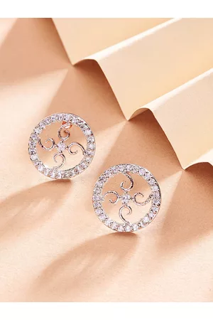 Ami Rose Gold Circular Studs Earrings