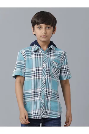 UNDER FOURTEEN ONLY Boys Tartan Checked Casual Cotton Shirt