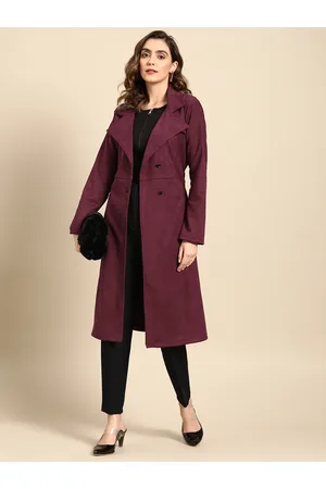 ATHENA Women Suede Overcoat With Belt