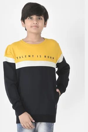 Crimsoune Club Boys Round Neck Colourblocked Sweatshirt