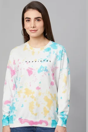 Club York Women White & Blue Printed Sweatshirt