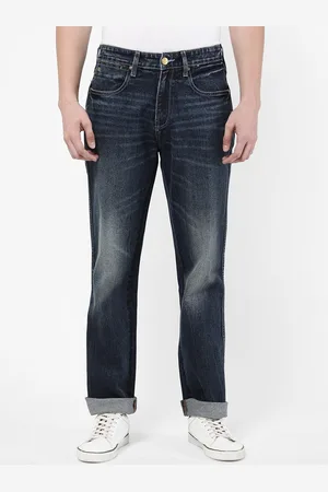 Wrangler Men Blue Skanders Straight Fit Heavy Fade Jeans