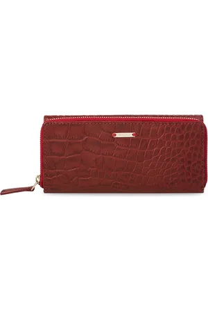 Hidesign Women Red Textured Leather Three Fold Wallet