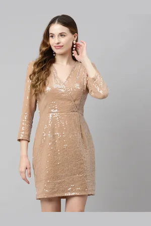 Purple State V-Neck Embellished Sheath Dress