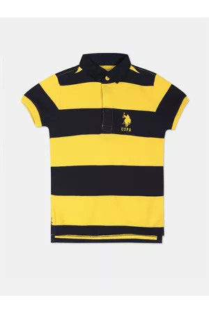 Ralph Lauren Boys Striped Polo Collar Pure Cotton T-shirt