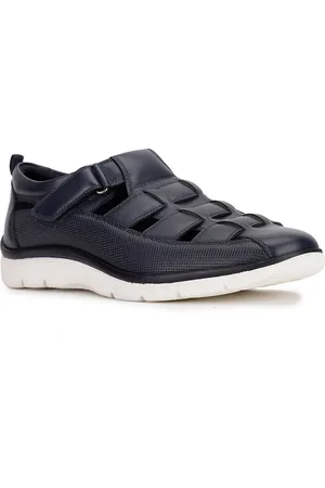 Bata Men Blue & White PU Fisherman Sandals