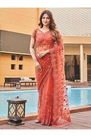Tikhi Imli Embroidered Net Heavy Work Saree