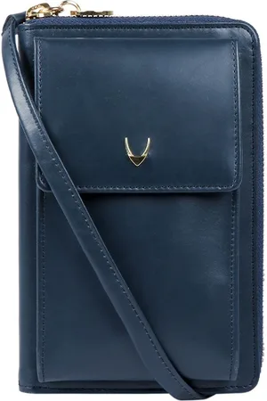 Hidesign Women Teal Solid Zip Around Wallet