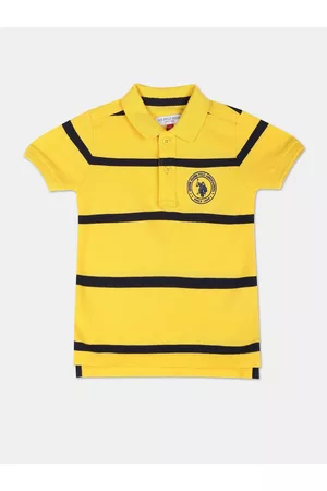 Ralph Lauren Boys Striped Polo Collar Pure Cotton T-shirt