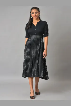 AURELIA Mandarin Collar Midi Dress