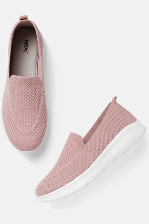 HRX Women Peach-Coloured Woven Design Soft Walk Series 2.0 Socks Shoes