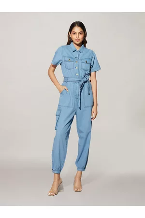 20Dresses Shirt Collar Pure Cotton Basic Jumpsuit