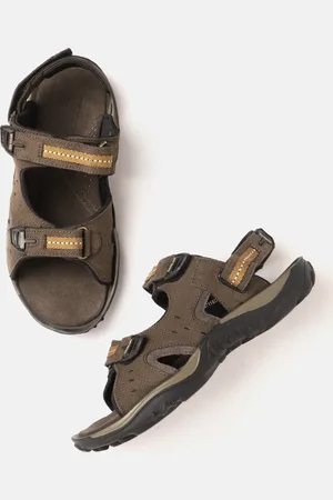 Woodland Men Round-Toe Perforated Leather Comfort Sandals