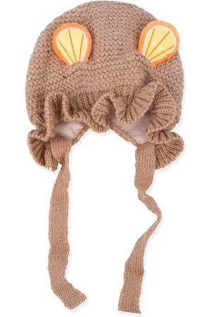 Baby Moo Unisex Kids 3D Ear With Tie Knot Beanie
