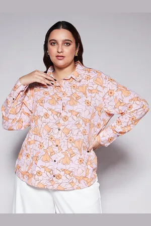 20Dresses Women Plus Size Comfort Floral Georgette Printed Casual Shirt