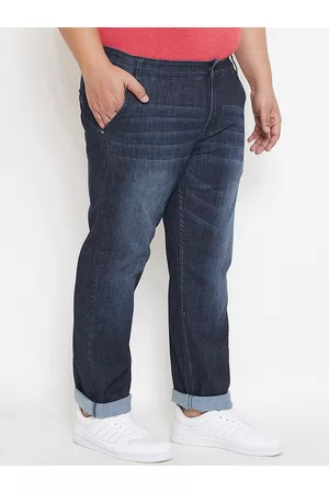 Instafab Men Plus Size Relaxed Fit Light Fade Stretchable Jeans