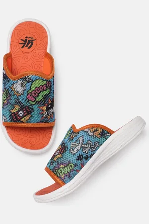 YK Girls Multicoloured Printed Sliders