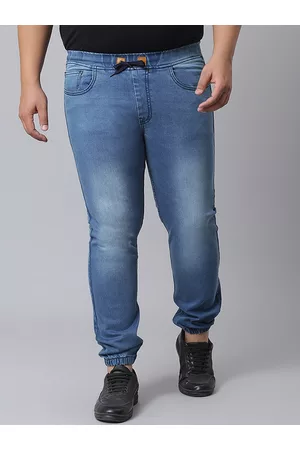 Instafab Men Plus Size Relaxed Fit Light Fade Cotton Jeans
