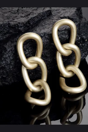 Vogue Panash Women Gold-Plated Oval Drop Earrings
