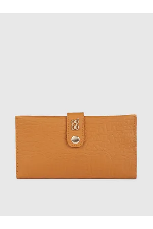 Baggit Women Mustard Yellow Textured Two Fold Wallet