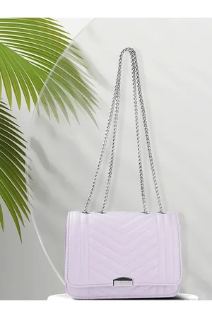 Lino Perros Women Lavender Quilted Structured Shoulder Bag
