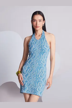 20Dresses Abstract Printed Halter Neck Sheath Dress
