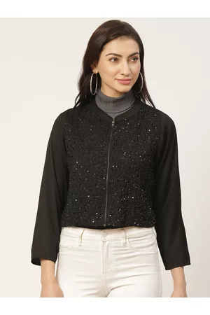 Antheaa Women Black Embellished Tailored Jacket