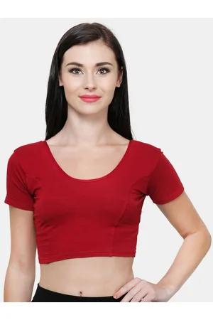 Vami Women Red Solid Stretchable Readymade Saree Blouse