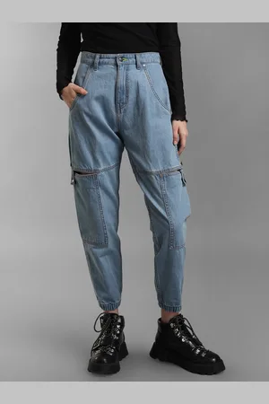 Kazo Women Blue High-Rise Light Fade Jeans