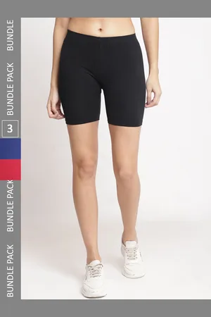 Jinfo Women Pack Of 3 Cycling Super Combed Cotton Lycra Sports Shorts