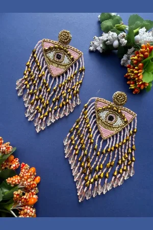 Digital Dress Room Triangular Drop Earrings