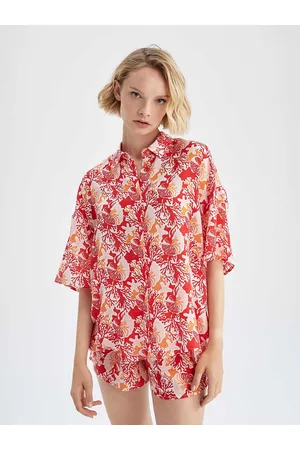 DeFacto Floral Print Shirt Style Top