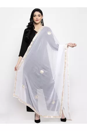 Clora Creation Embroidered Dupatta with Gotta Patti