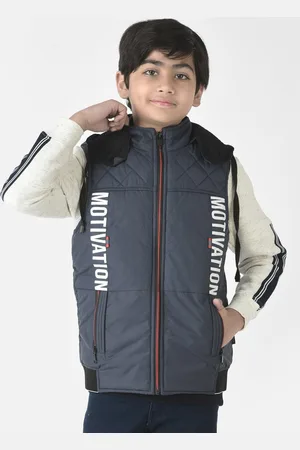 Crimsoune Club Boys Typography Lightweight Padded Jacket