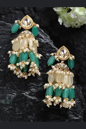 DUGRISTYLE Gold Plated Classic Jhumkas Earrings