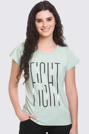 GODFREY Women Typography Printed Cotton T-shirt