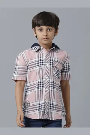 UNDER FOURTEEN ONLY Boys Tartan Checked Casual Cotton Shirt