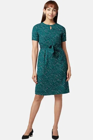 Pantaloons Floral Keyhole Neck Formal Dress