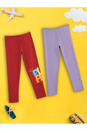 XY Life Girls Pack of 2 Astro Supercombed Cotton Leggings