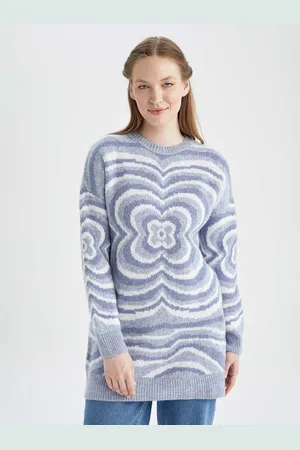 DeFacto Women Printed Ribbed Pullover