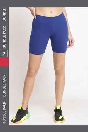 Jinfo Women Pack Of 2 Cotton Skinny Fit Cycling Sports Shorts