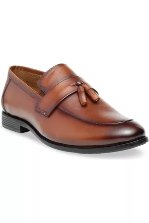 Teakwood Leathers Men Brown Solid Genuine Leather Formal Slip-Ons