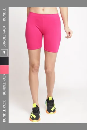 Jinfo Women Pack Of 3 Cotton Skinny Fit Cycling Sports Shorts