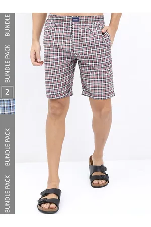 Highlander Men Pack Of 2 Mid-Rise Checked Lounge Shorts