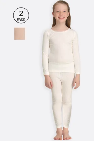 Kanvin Girls Pack of 2 Self Design Thermal Set