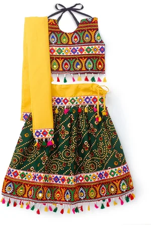 Banjara Girls Embroidered Thread Work Ready to Wear Lehenga & Blouse With Dupatta