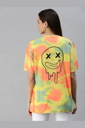 Rodzen Women Tie and Dye Dyed Oversize Cotton T-shirt