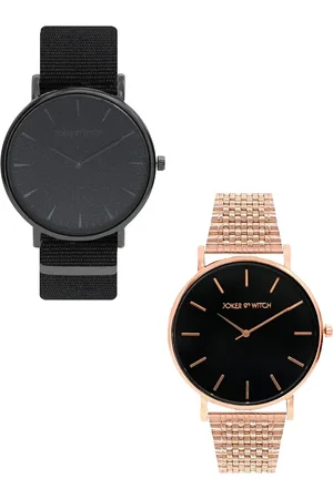 Joker & Witch Berry & Banana Stainless Steel Couple Watch Gift Set-JWCW303