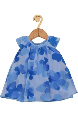Creative Girls Floral Printed Cap Sleeves A-Line Dress