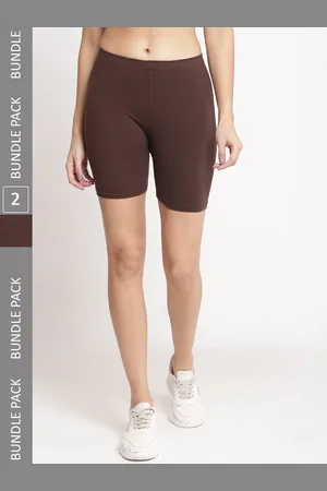 Jinfo Women Pack Of 2 Mid-Rise Cycling Shorts